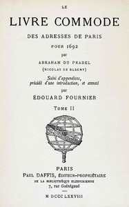 Cover of Le livre commode des adresses de Paris pour 1692, tome 2/2