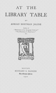 Cover of At the library table