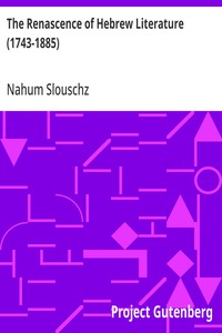 Cover of The Renascence of Hebrew Literature (1743-1885)