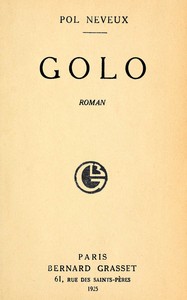 Cover of Golo : $b roman