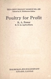 Cover of Poultry for profit