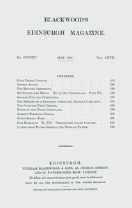 Cover of Blackwood's Edinburgh Magazine, Vol. 67, No. 415, May, 1850