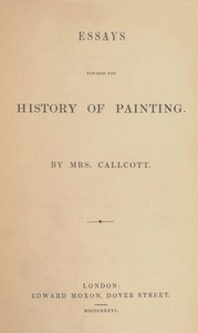 Cover of Essays towards the history of painting