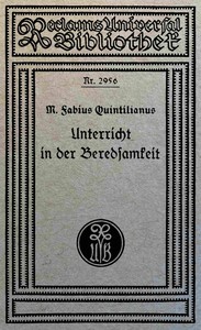 Cover of Unterricht in der Beredsamkeit