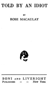 Cover of Told by an idiot