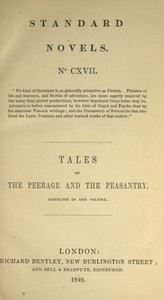 Cover of Tales of the peerage and the peasantry