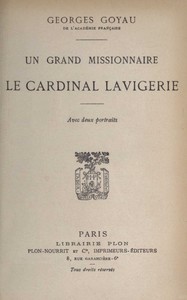 Cover of Un grand missionnaire : $b le cardinal Lavigerie