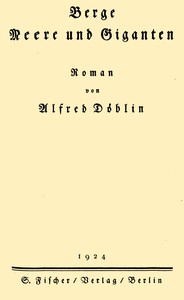 Cover of Berge Meere und Giganten : $b Roman