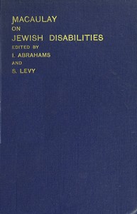 Cover of Essay and speech on Jewish disabilities