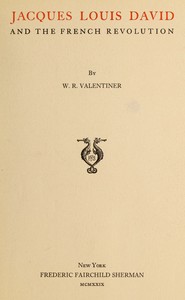 Cover of Jacques Louis David and the French Revolution