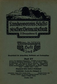 Cover of Landesverein Sächsischer Heimatschutz — Mitteilungen Band XV, Heft 5-6 : $b Monatsschrift für Heimatschutz, Volkskunde und Denkmalpflege