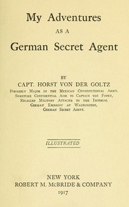Cover of My adventures as a German secret agent