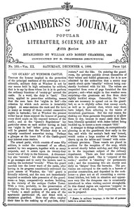 Cover of Chambers's Journal of Popular Literature, Science, and Art, fifth series, no. 153, vol. III, December 4, 1886