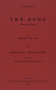Cover of Memoir on the Dodo (Didus ineptus, Linn.)