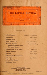 Cover of The Little Review, August 1916 (Vol. 3, No. 5)