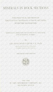 Cover of Minerals in rock sections : $b The practical methods of identifying minerals in rock sections with the microscope, especially arranged for students in technical and scientific schools