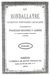Cover of Lo rondallayre, Tercera série : $b Quentos populars catalans