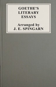 Cover of Goethe's literary essays : $b A selection in English
