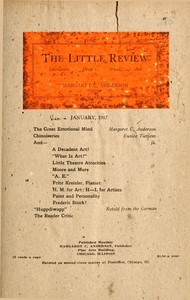 Cover of The Little Review, January 1917 (Vol. 3, No. 8)