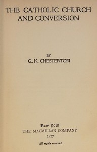 Cover of The Catholic Church and conversion