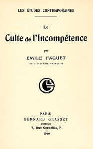 Cover of Le culte de l'incompétence