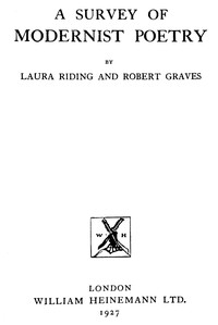 Cover of A survey of modernist poetry