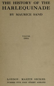 Cover of The history of the harlequinade, volume 2 (of 2)