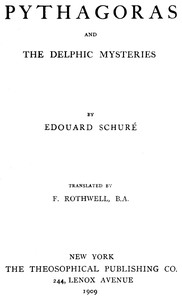 Cover of Pythagoras and the Delphic mysteries