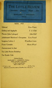 Cover of The Little Review, May, 1917 (Vol. 4, No. 1)