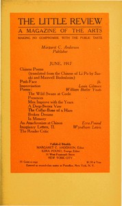 Cover of The Little Review, June 1917 (Vol. 4, No. 2)