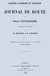 Cover of Journal de route de Henri Duveyrier