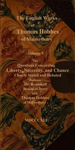 Cover of The English works of Thomas Hobbes of Malmesbury, Volume 05 (of 11)