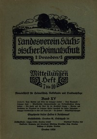 Cover of Landesverein Sächsischer Heimatschutz — Mitteilungen Band XV, Heft 7–10 : $b Monatsschrift für Heimatschutz, Volkskunde und Denkmalpflege
