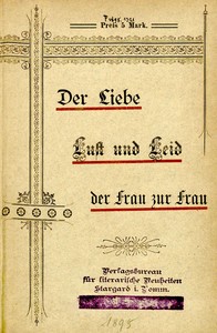 Cover of Der Liebe Lust und Leid der Frau zur Frau