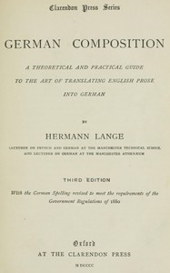 Cover of German composition : $b A theoretical and practical guide to the art of translating English prose into German