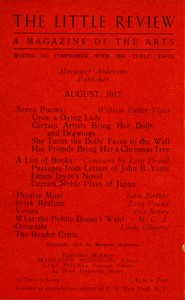 Cover of The Little Review, August 1917 (Vol. 4, No. 4)