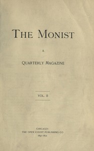 Cover of The Monist, Vol. 2, 1891-1892 : $b A quarterly magazine
