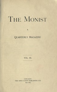 Cover of The Monist, Vol. 3, 1892-1893 : $b A quarterly magazine
