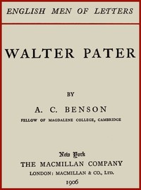 Cover of Walter Pater