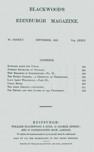 Cover of Blackwood's Edinburgh Magazine, Vol. 74, No. 455, September, 1853