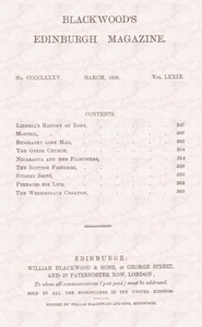 Cover of Blackwood's Edinburgh Magazine, Vol. 79, No. 485, March, 1856