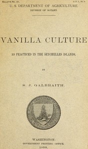 Cover of Vanilla culture as practiced in the Seychelles Islands