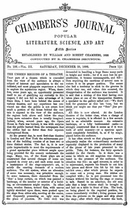 Cover of Chambers's Journal of Popular Literature, Science, and Art, fifth series, no. 156, vol. III, December 25, 1886