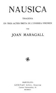 Cover of Nausica : $b Tragedia en tres actes treta de l'Odissea d'Homer
