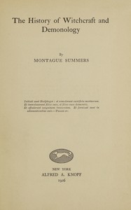 Cover of The history of witchcraft and demonology