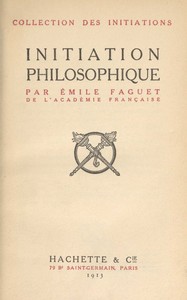 Cover of Initiation philosophique