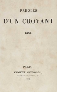 Cover of Paroles d'un croyant, 1833