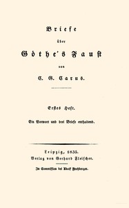 Cover of Briefe über Göthe's Faust.