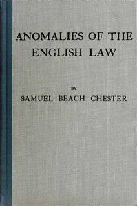 Cover of Anomalies of the English law