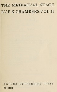 Cover of The mediaeval stage, volume 2 (of 2)
